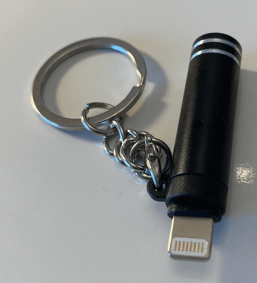 Mechero Chispazos con conector iPhone Lightning para llavero